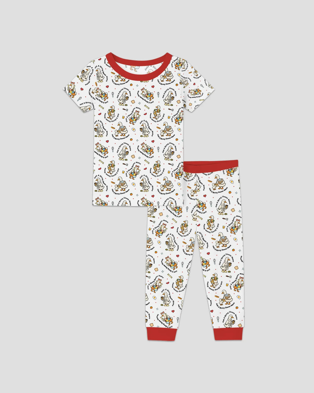 Conjunto de pijama de bambú de dos piezas de manga corta Just A String Cheese Mama Era Mommy & Me