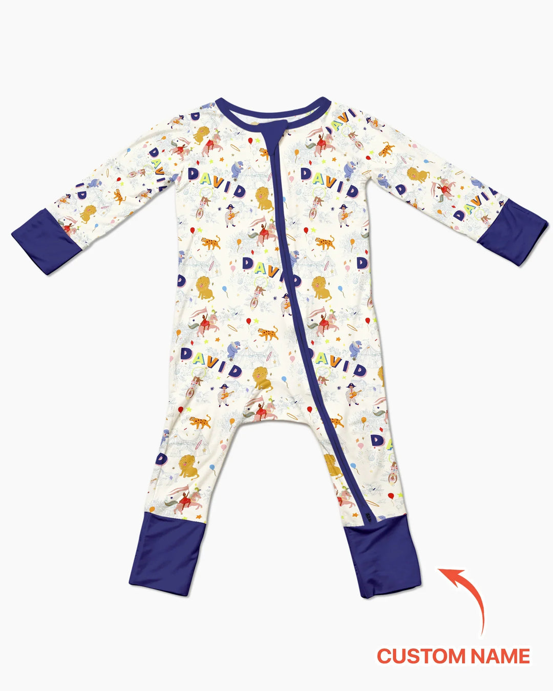 Custom Name Circus Toile Bamboo Convertible Zippy