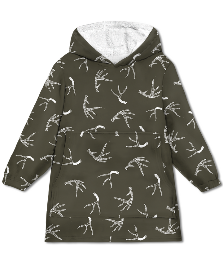 Antlers Minimalism Wearable Blanket Hoodie