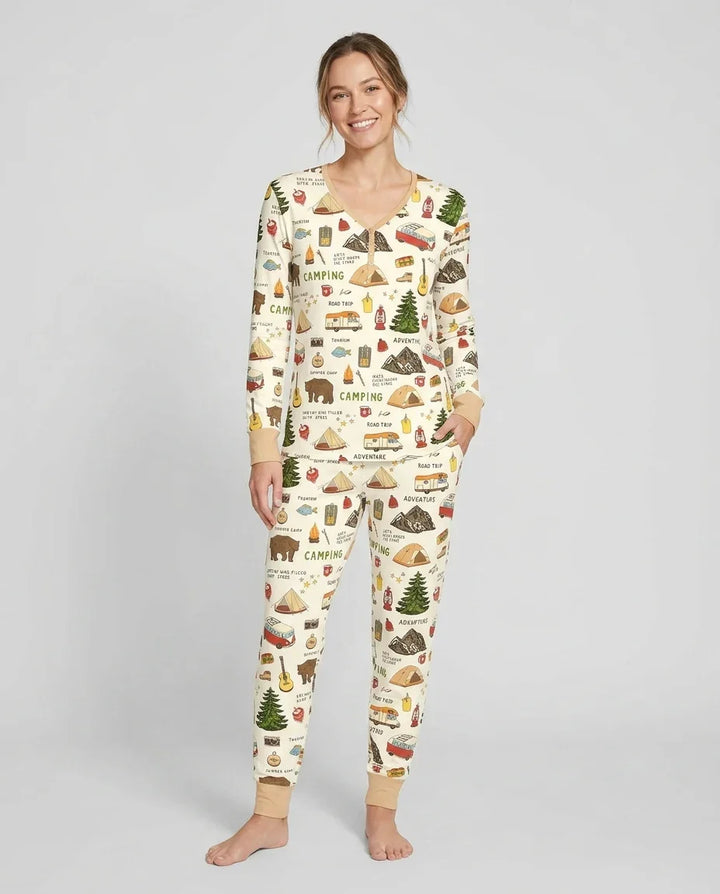 Outdoor Camping Adventure Family Matching Bamboo Women Pajama Set