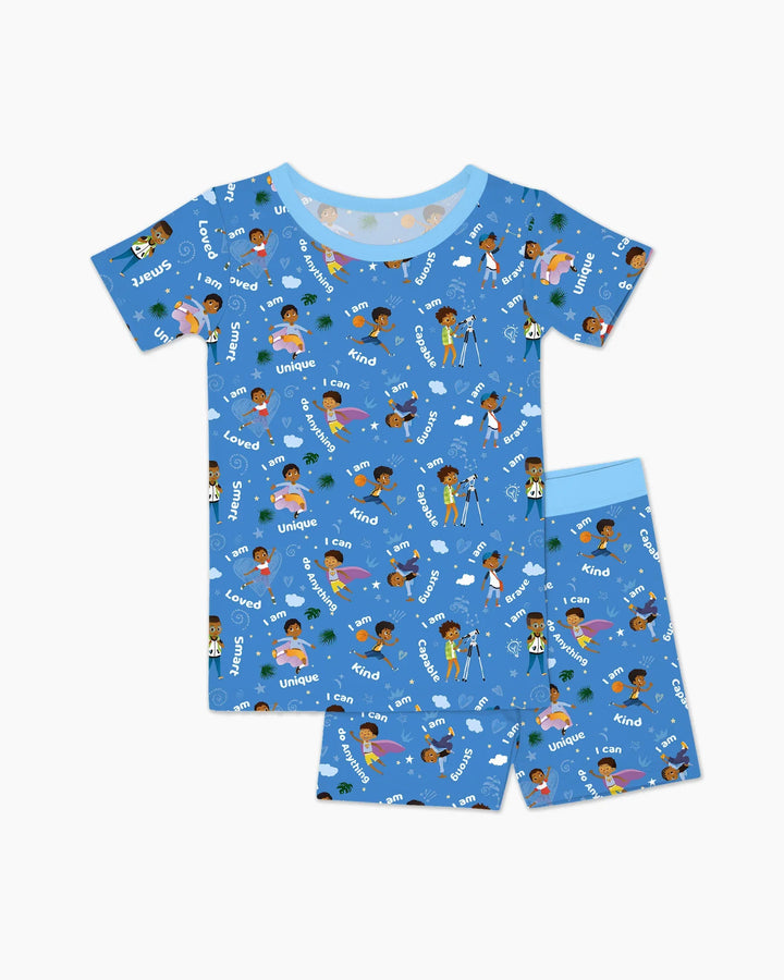 Schlafanzug-Set zweiteilig, kurze Ärmel, kurze Hose, Bambus