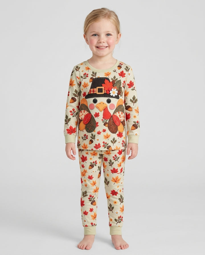 Thanksgiving Turkey Ugly  Bamboo Two Piece Long Sleeve Pajama Set