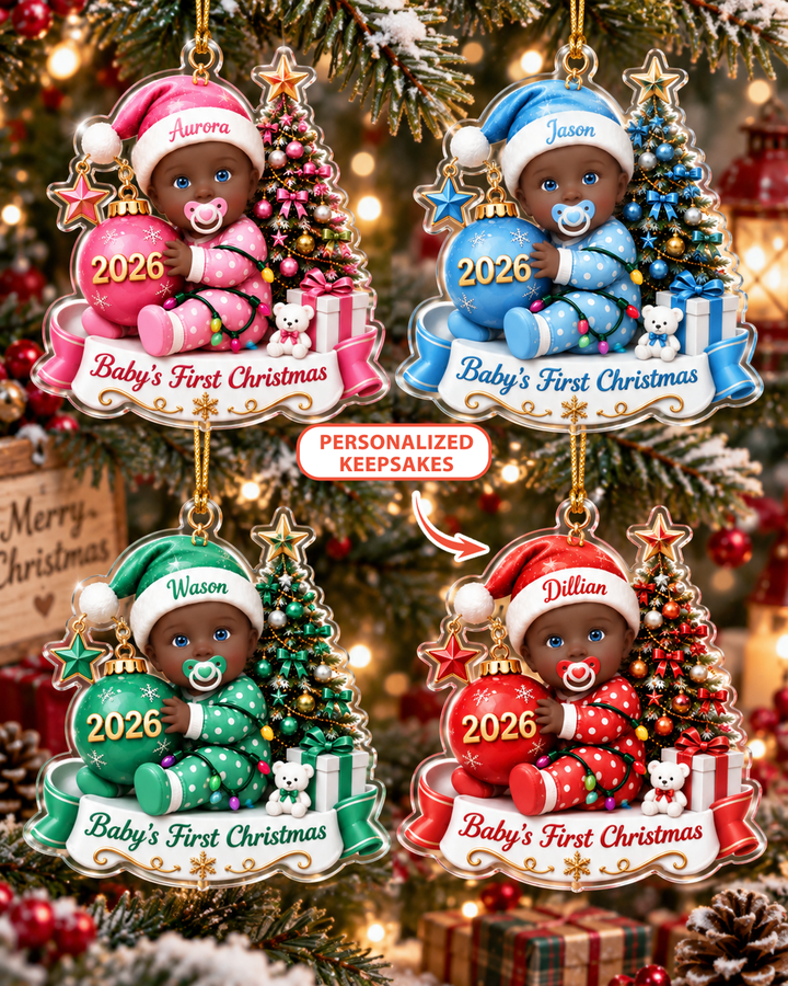 Custom Baby’s First Christmas 2026 Acrylic Ornament