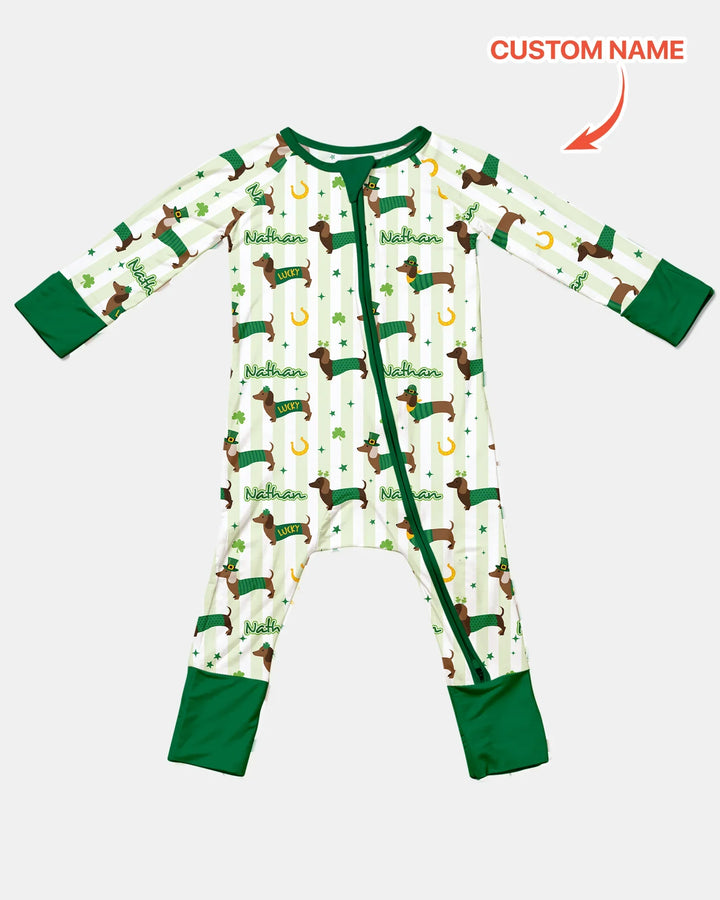 Lucky Dachshunds St. Patrick's Day Family Matching Convertible Zippy