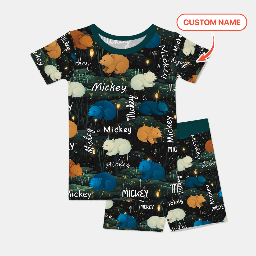 Zweiteiliges Pyjama-Set mit kurzen Ärmeln und Shorts im Sommer-Design