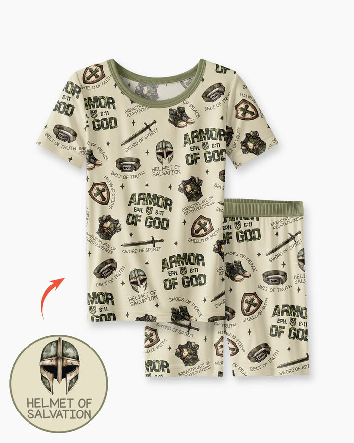Conjunto de Pijama de Dos Piezas de Bambú con Mangas Cortas y Pantalones Cortos