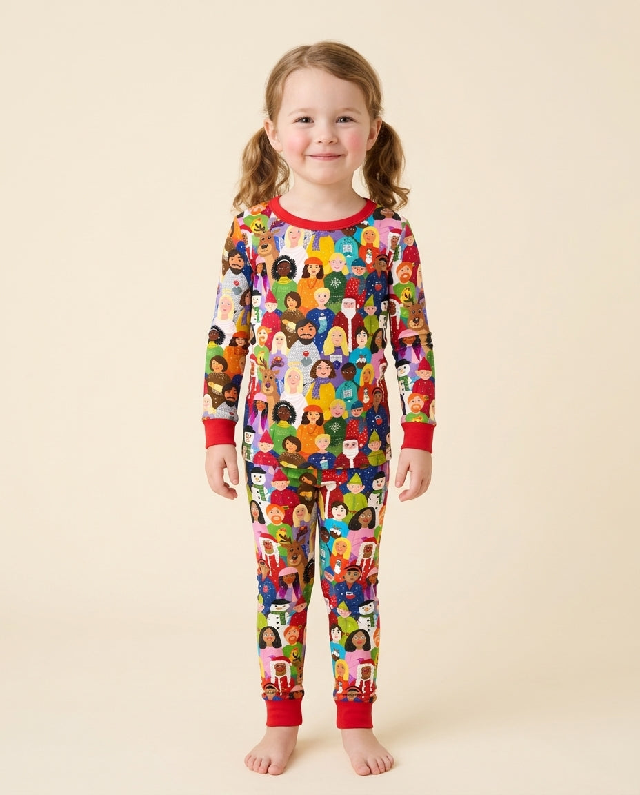 Together for Christmas Bamboo Two Piece Long Sleeve Pajama Set