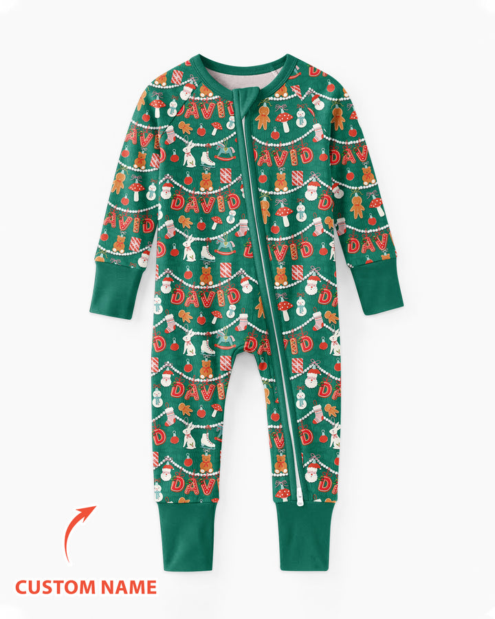 Merry Gingerbread Custom Name Bamboo Convertible Zippy