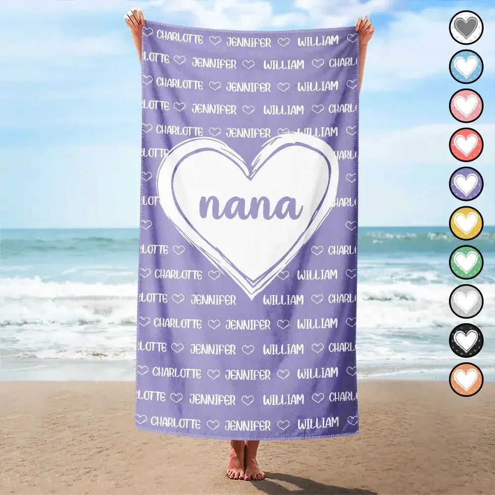 bambus strandtuch Enkelkinder, Namen der Kinder für Oma, Mama Bambus-Strandtuch – Zumbamboo