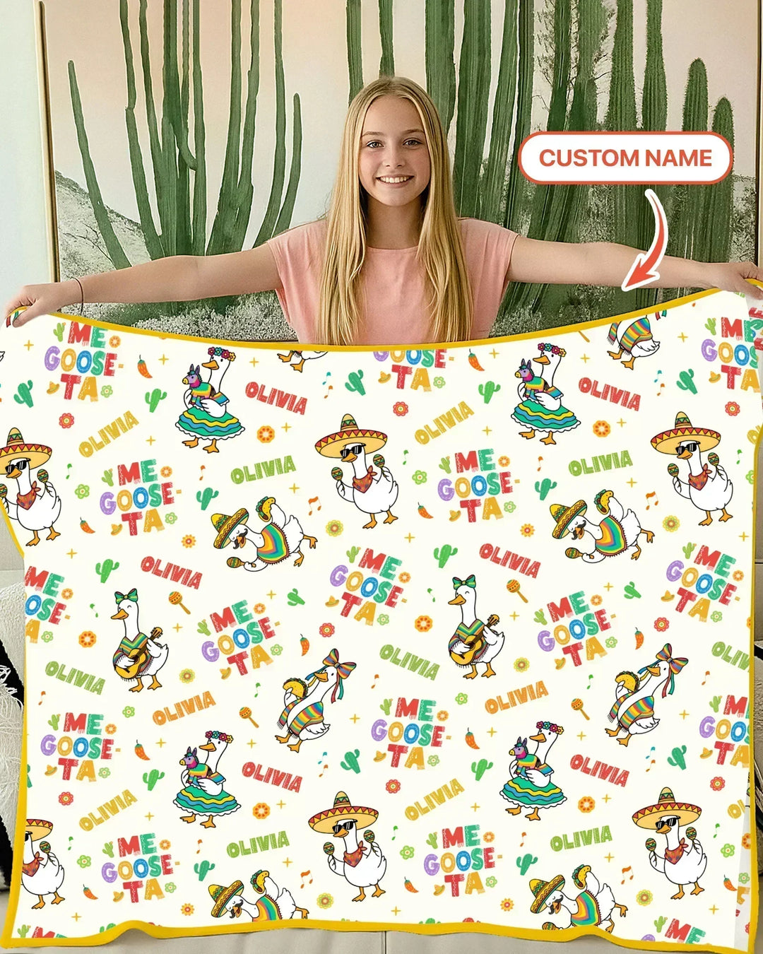 Custom name Me Goose-ta Bamboo Blanket