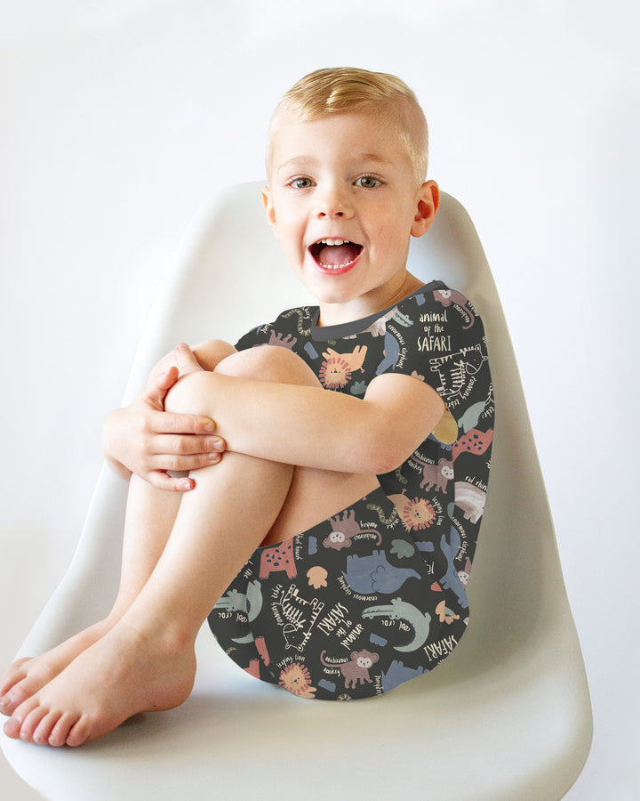 Funny African Animals Two Piece Short Sleeve Shorts Pajama Set