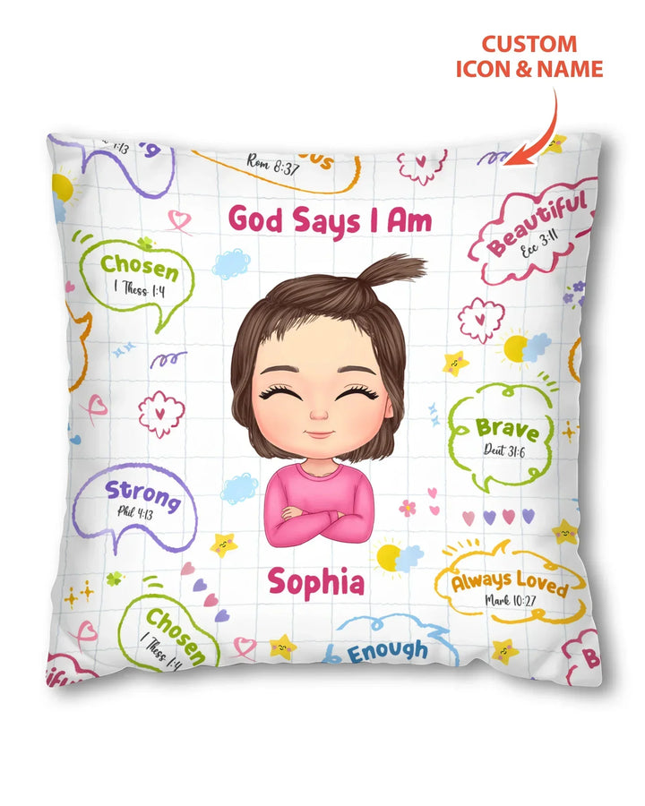 Personalized God Says I Am- Baby Girl Pillow Case