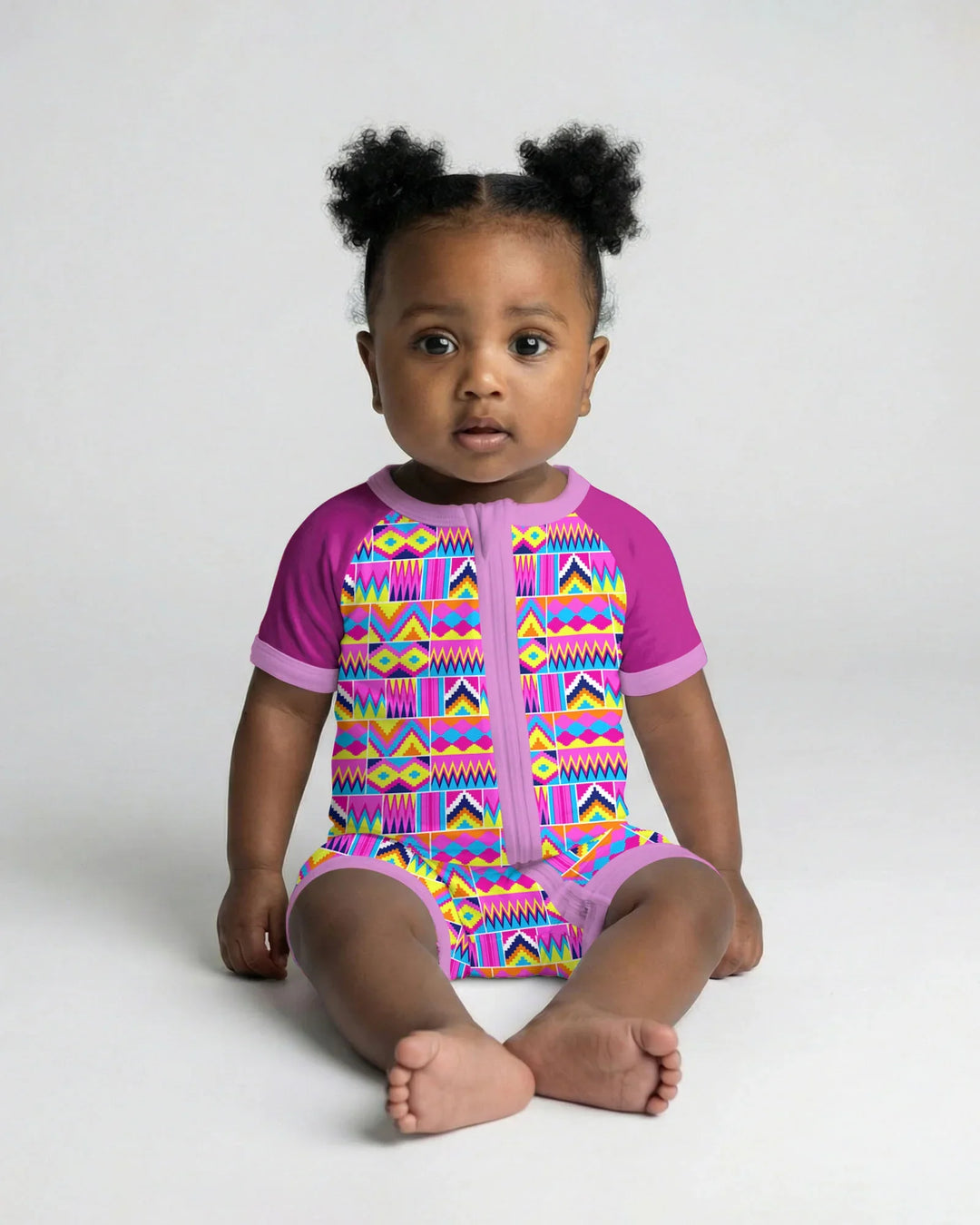 Pijamas cortos Kente Vibes de bambú a juego para toda la familia