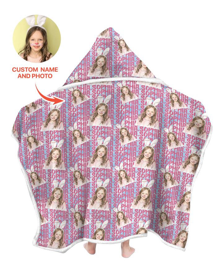 Colorful Kids Name Bamboo Blanket Hoodie