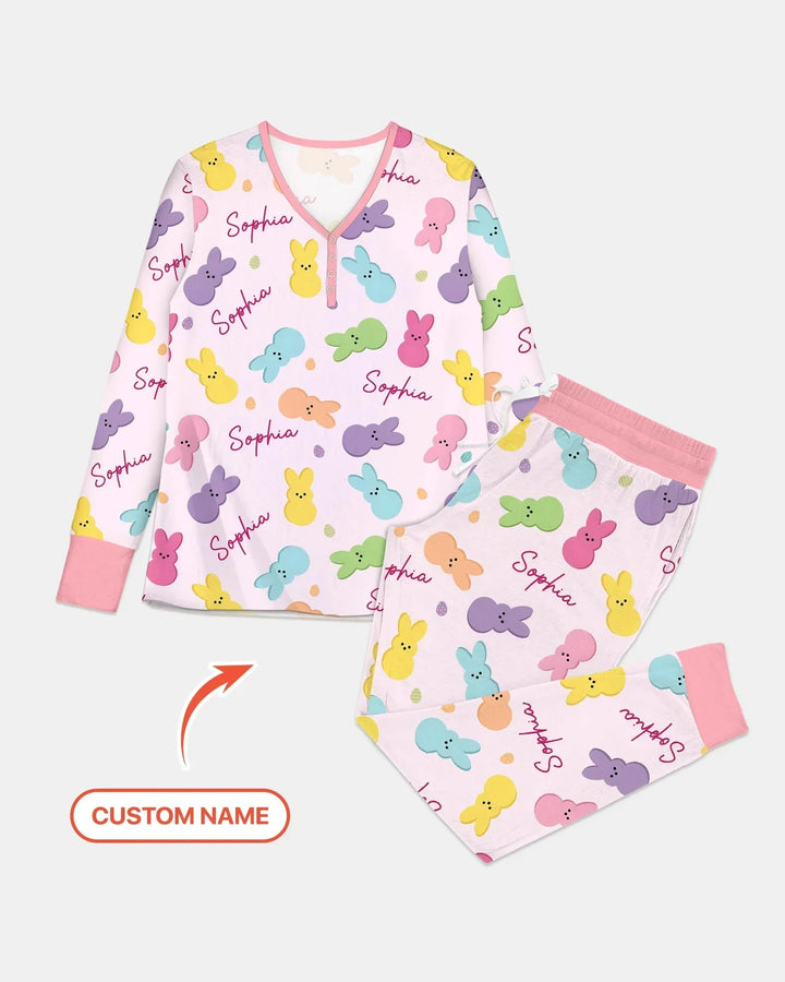Personalized Easter Bunnies Family Matching Women Pajama Set