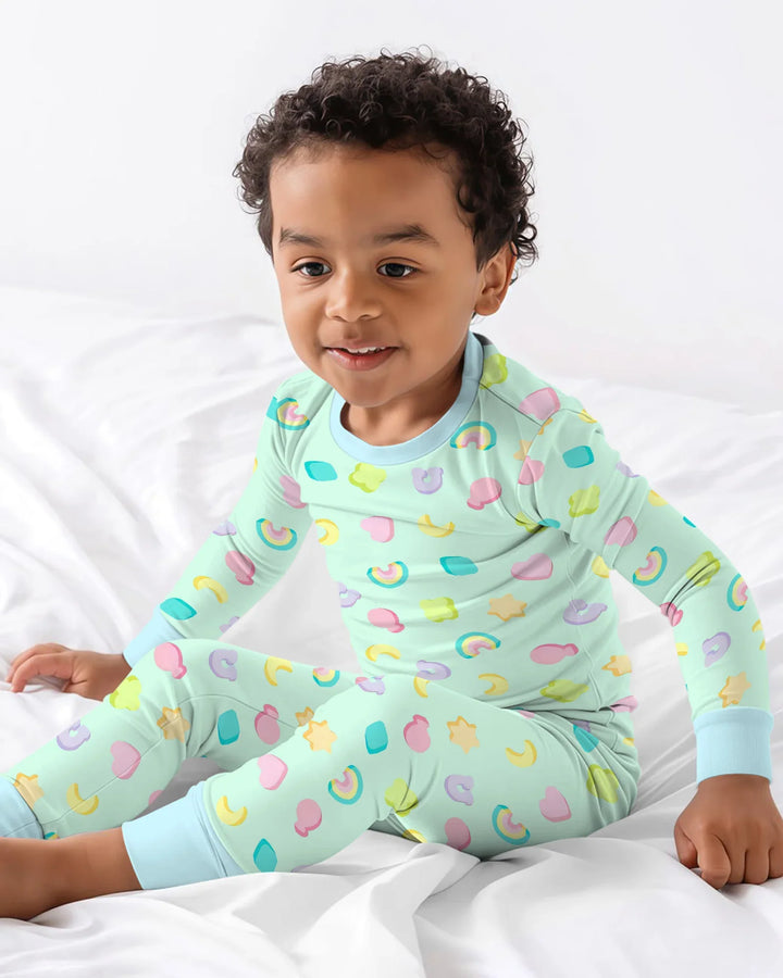 Zweiteiliges Langarm-Pyjama-Set mit Sommerfrüchten