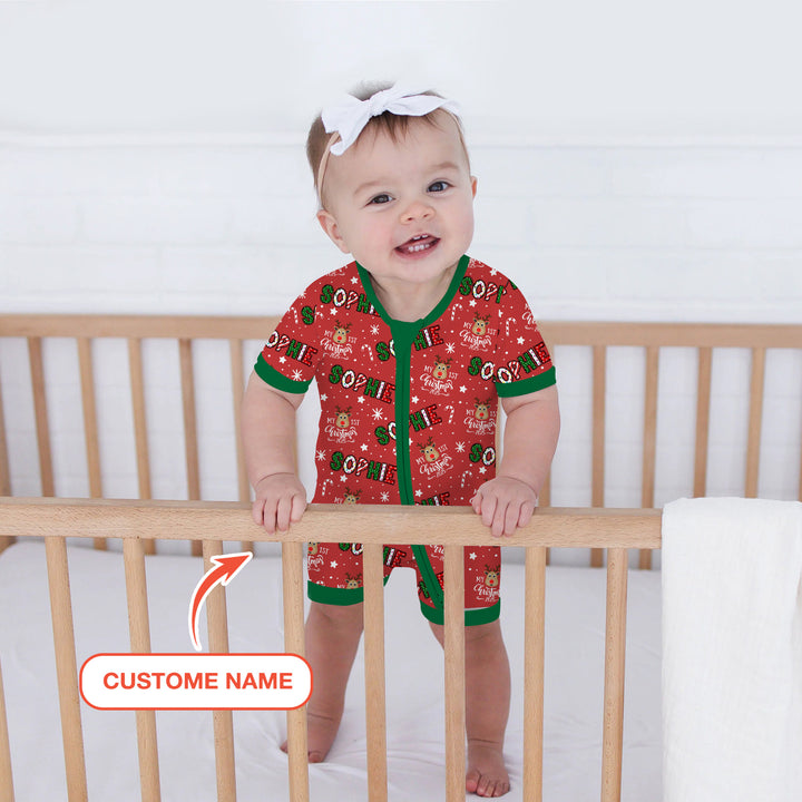 Custom Name "My First Christmas 2025" Shorty Zippy