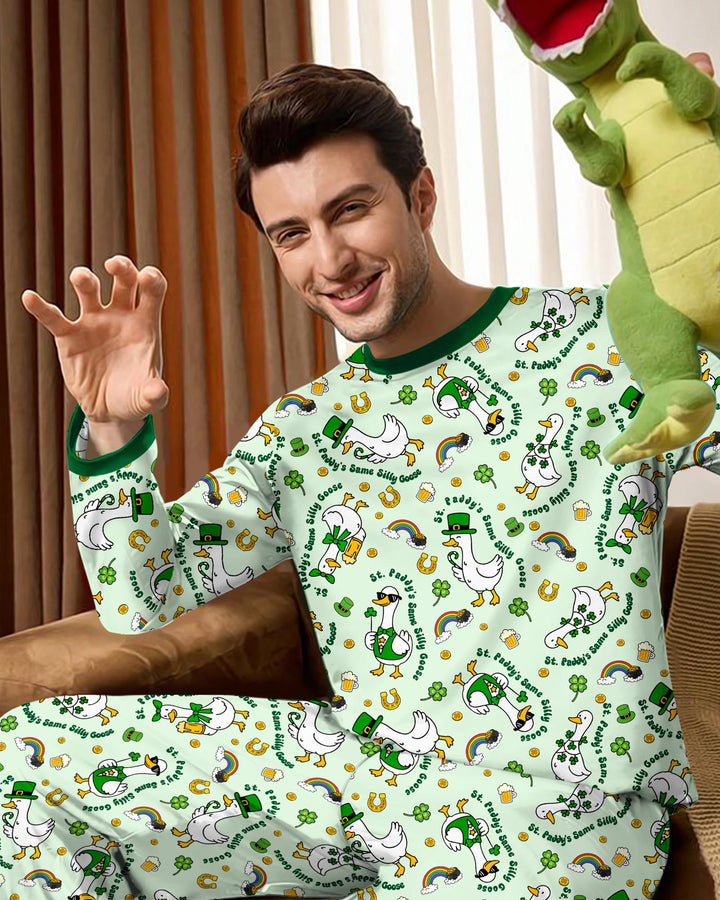 St. Patrick's Day Silly Goose Men's Pajama Set