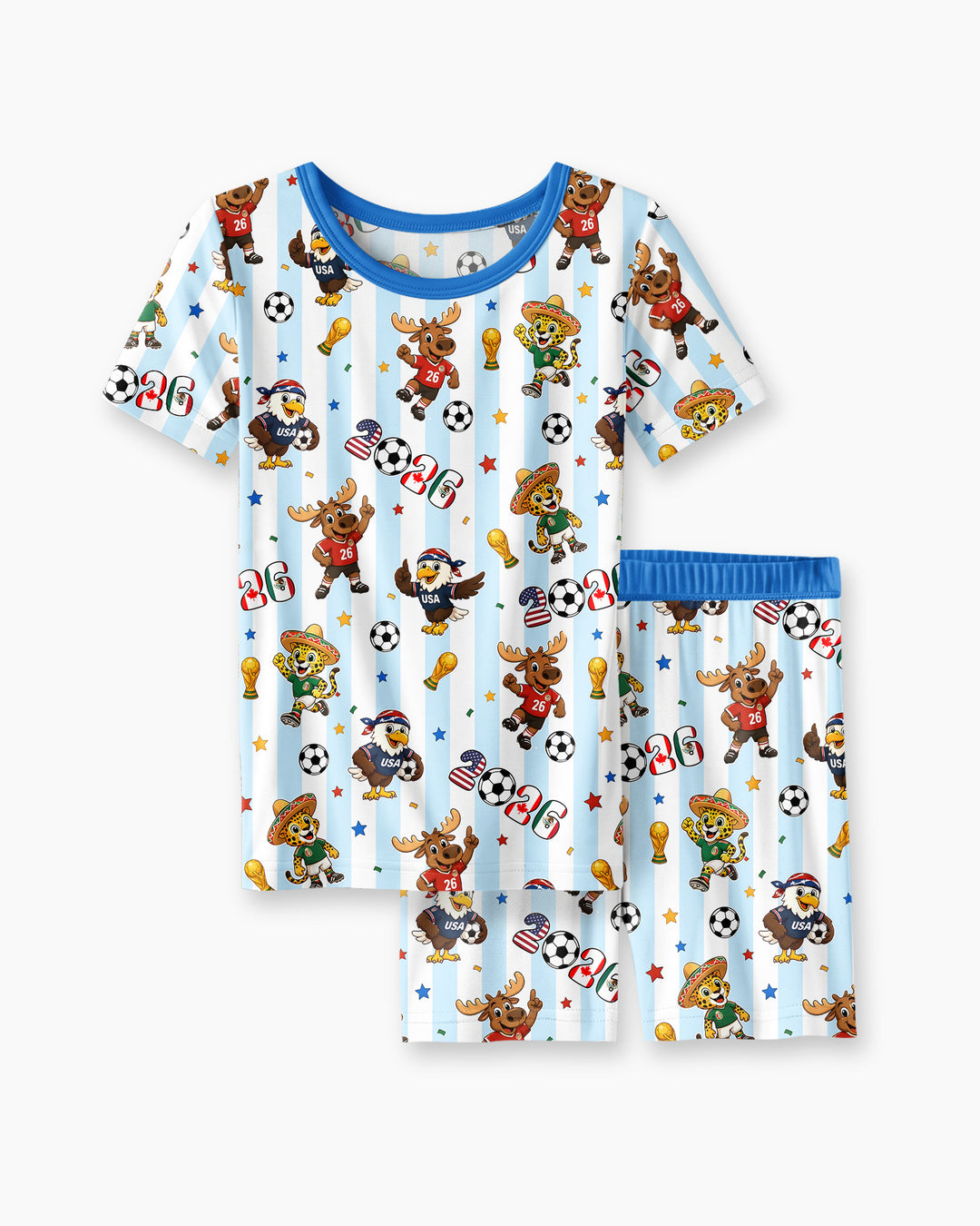 Conjunto de Pijama de Dos Piezas de Bambú con Mangas Cortas y Pantalones Cortos