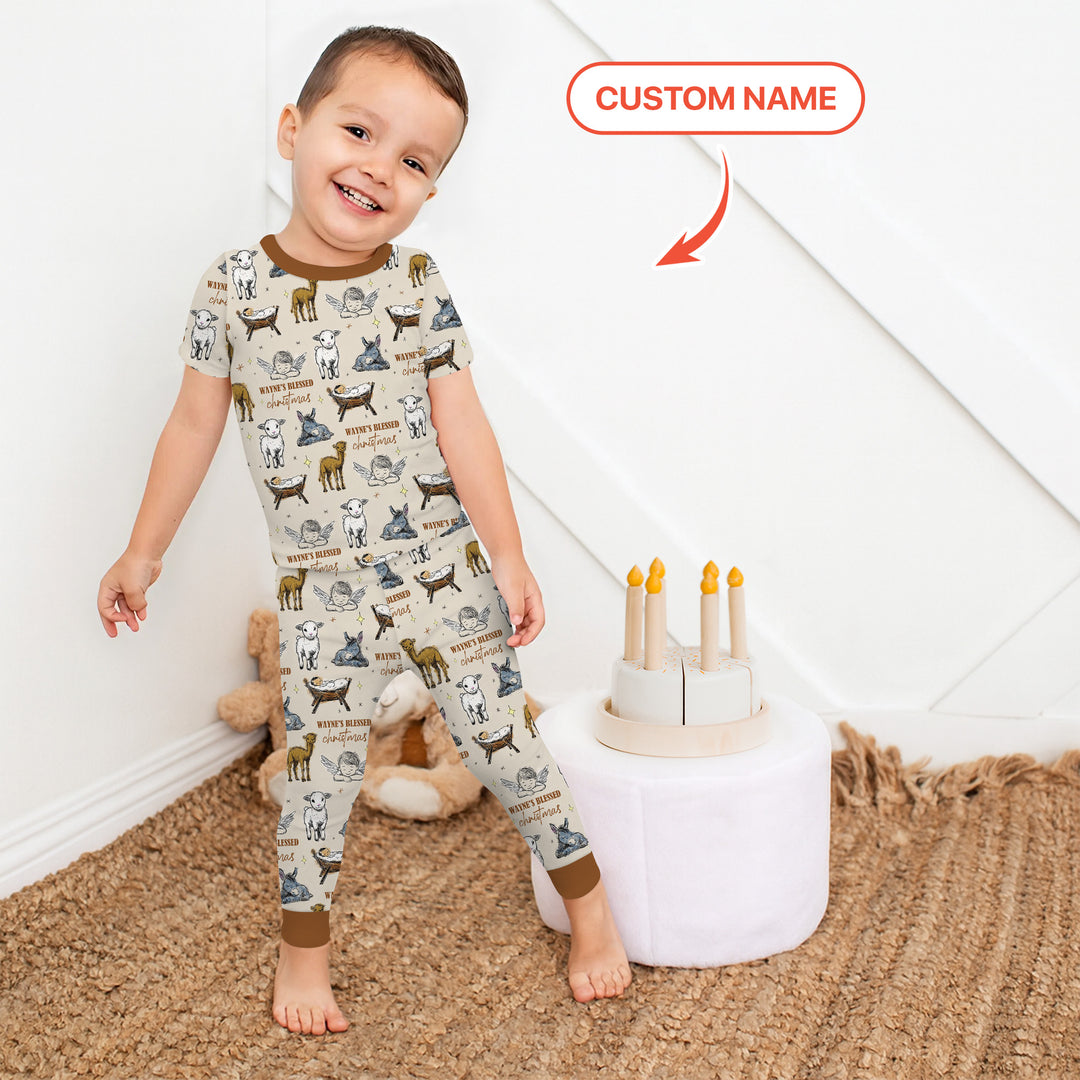 Zweiteiliges, kurzärmliges Pyjama-Set mit Marienkäfern