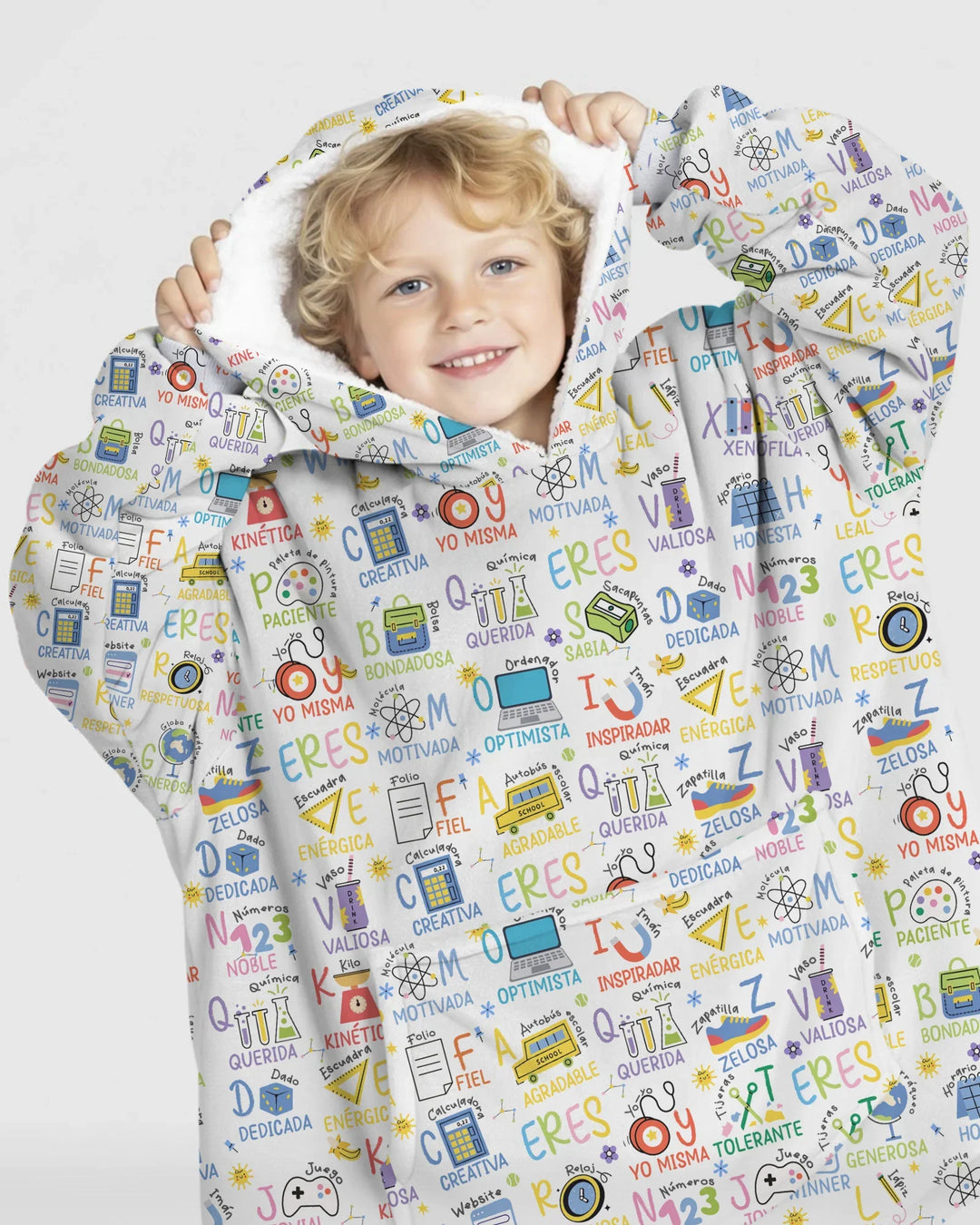 Manta Sudadera con Capucha de Bambú Versión Alfabeto Español