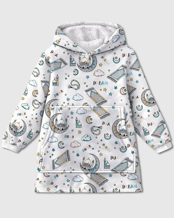 Dua, Dhikr, Dream Matching Family Wearable Blanket Hoodie