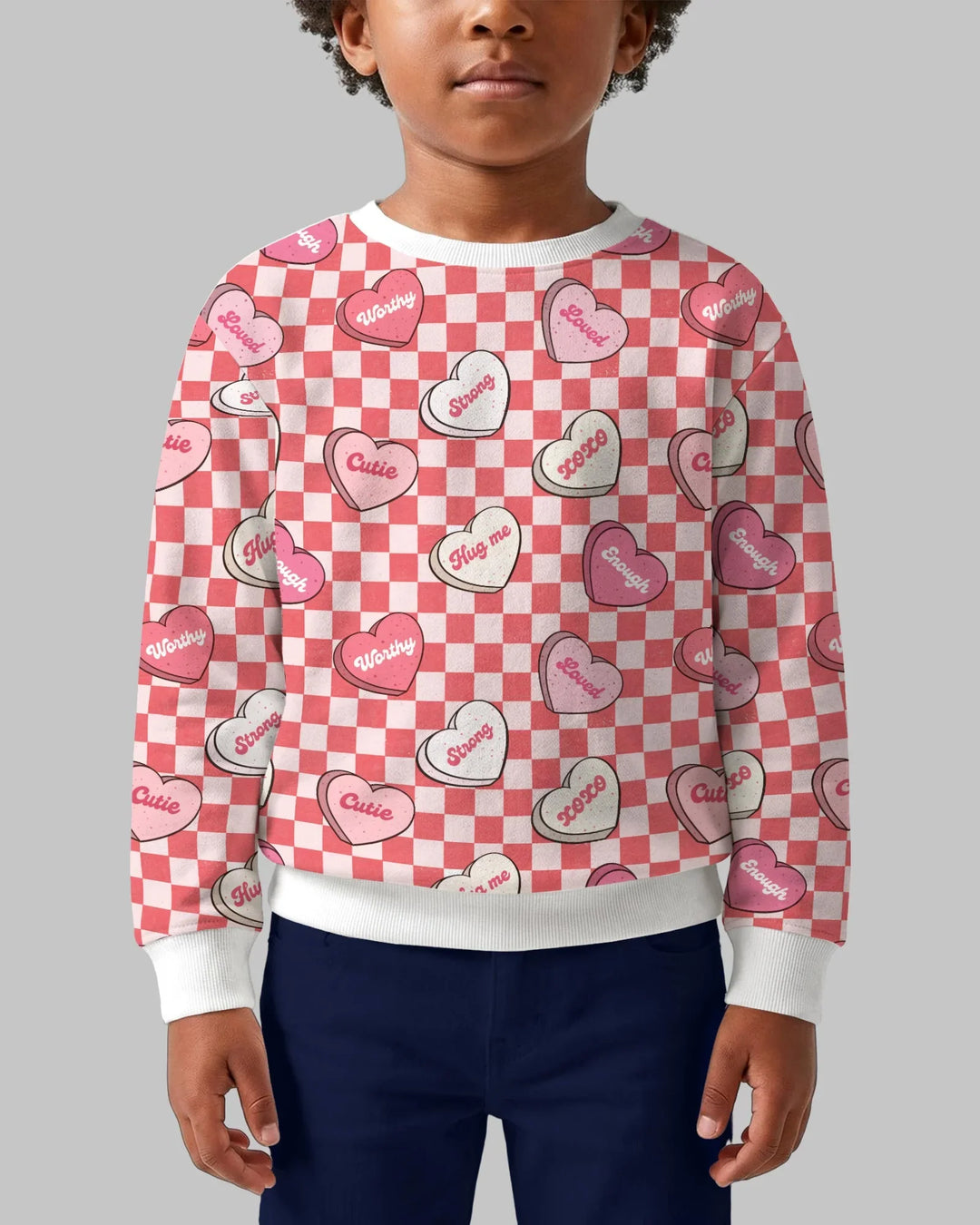 Valentine in Hearts Crewneck Sweatshirt