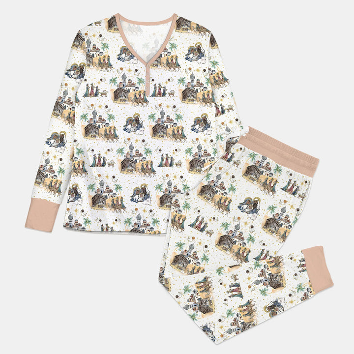 Nativity Christmas Family Matching Family Women Pajama Set