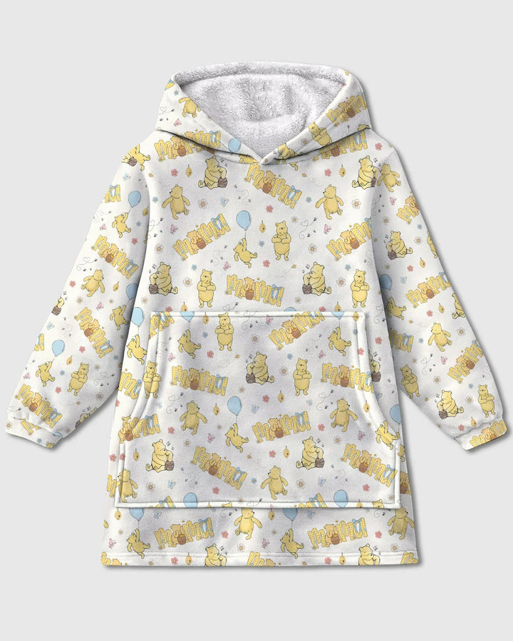 Mama & Mini Honey Bear Wearable Bamboo Blanket Hoodie