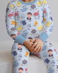 Zweiteiliges Langarm-Pyjama-Set mit Sommerfrüchten