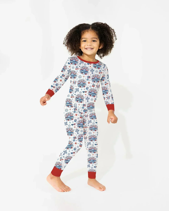 One Nation Under God Family Matching Bamboo Two Piece Long Sleeve Pajama Set