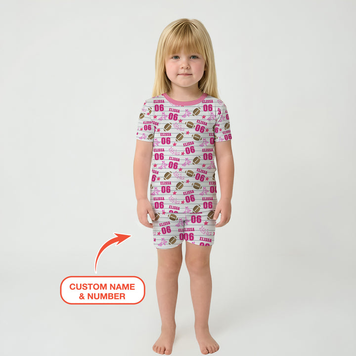 Zweiteiliges Pyjama-Set mit kurzen Ärmeln und Shorts im Sommer-Design