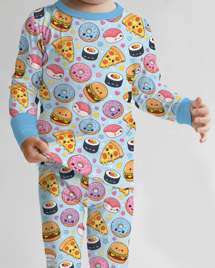 Conjunto de pijama de dos piezas de bambú con mangas largas, plantilla PERSONALIZADA