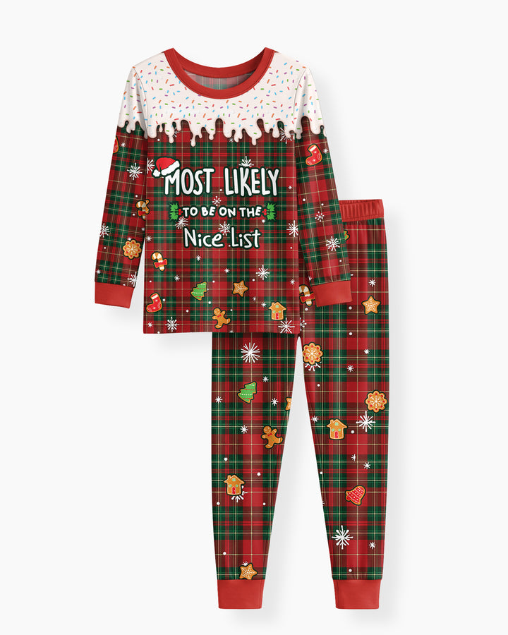 Funny Christmas Family Matching Bamboo Two Piece Long Sleeve Pajama Set