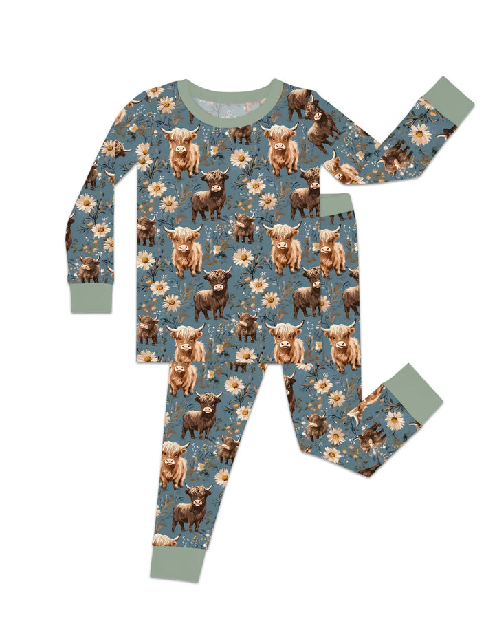 Zweiteiliges Langarm-Pyjama-Set mit Sommerfrüchten