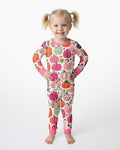 Zweiteiliges Langarm-Pyjama-Set mit Sommerfrüchten