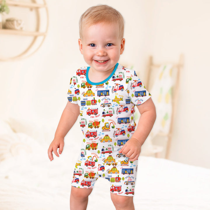 Beep Beep Adventure Two Piece Short Sleeve Shorts Pajama Set
