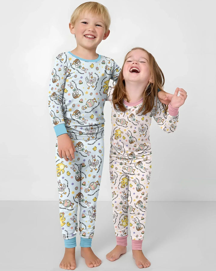 Easter Goose Family Matching Two Piece Long Sleeve Pajama Set