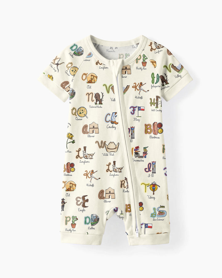 Texas Alphabet Bamboo Shorty Zippy