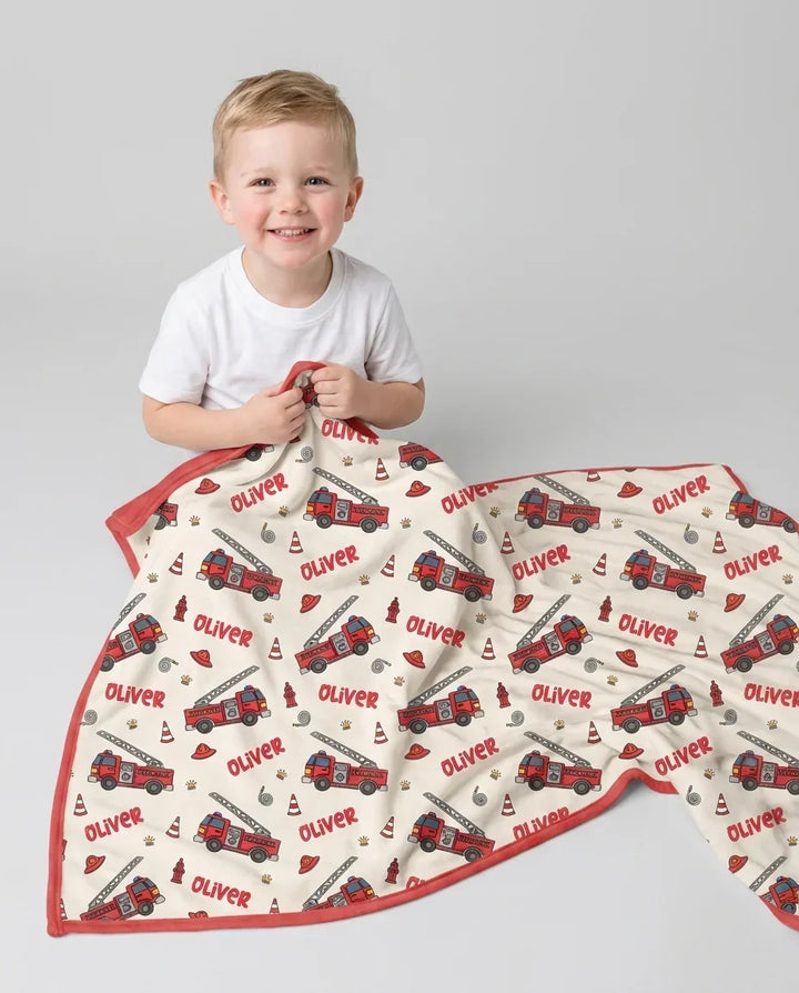 Custom Name Future Firefighters Bamboo Blanket