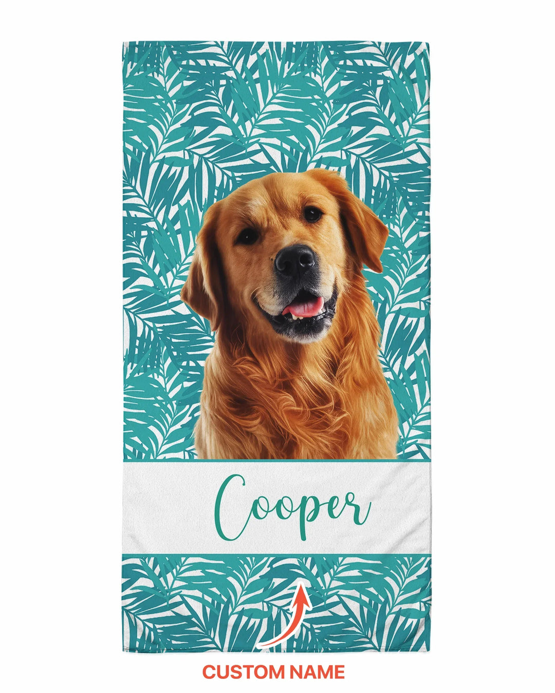 Toalla de playa de bambú para perros con foto personalizada