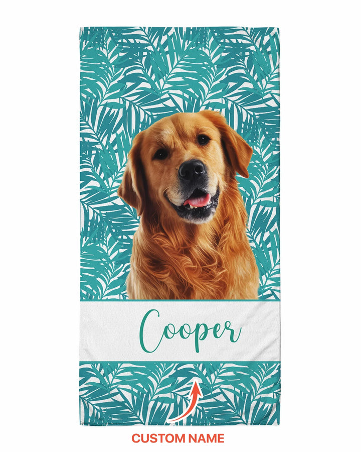 Toalla de playa de bambú para perros con foto personalizada
