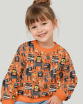Mid Century Halloween Monster Toss Bamboo Crewneck Sweatshirt