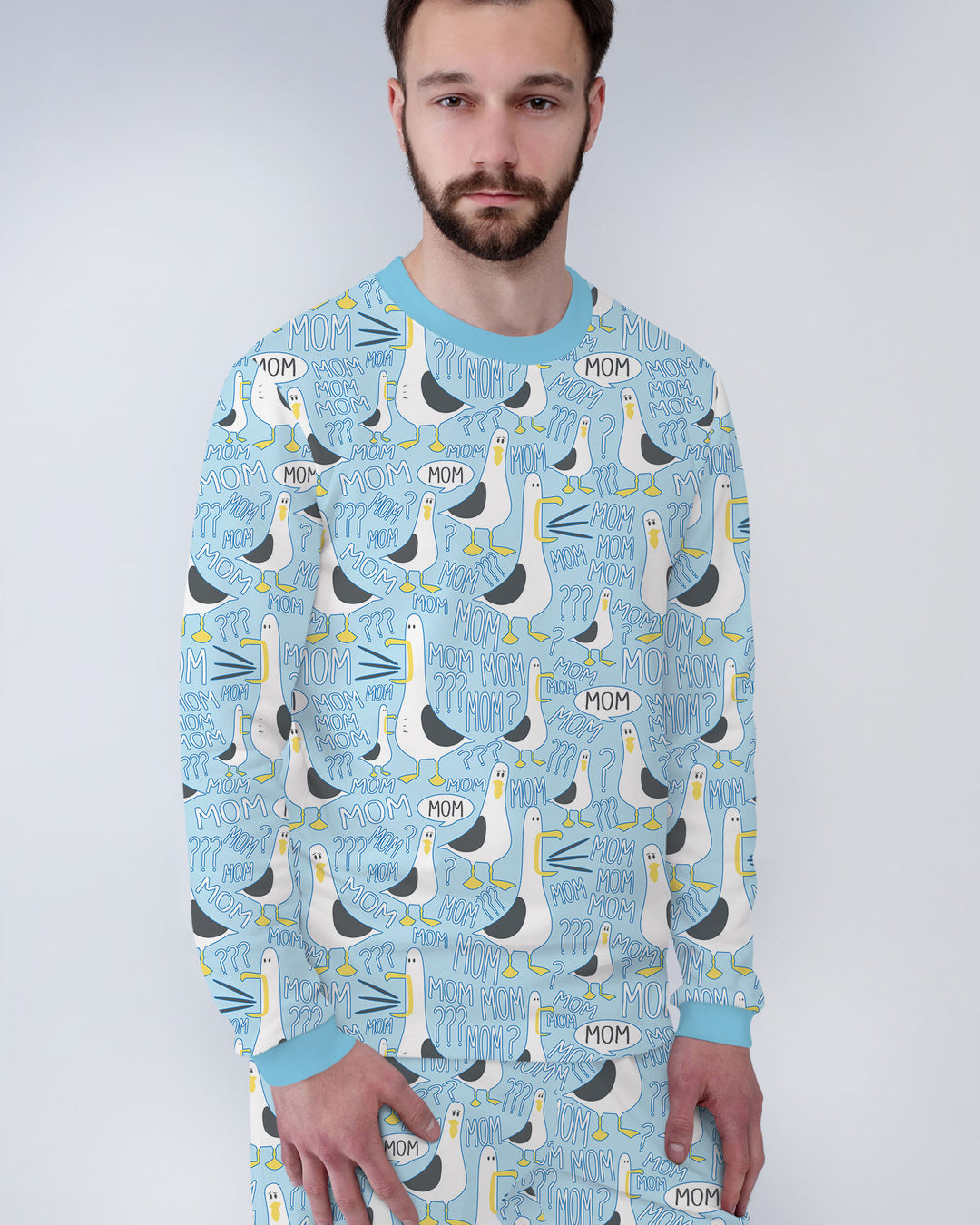 Funny Seagull MOM Men's Pajama Set