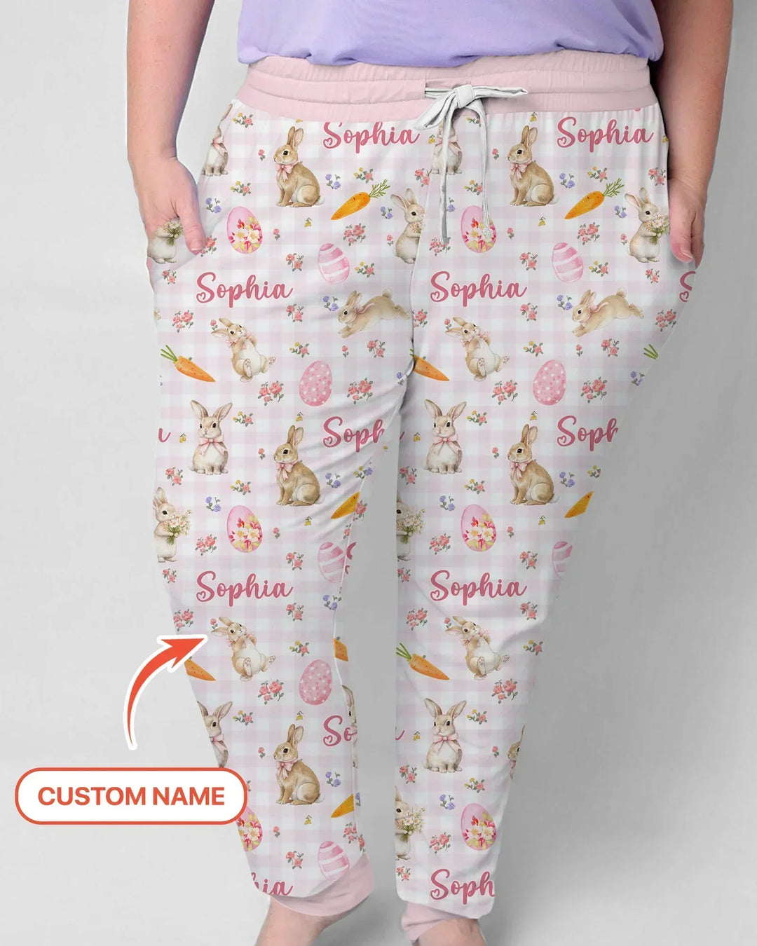 Custom Name Bunny Garden Women Pajama Set