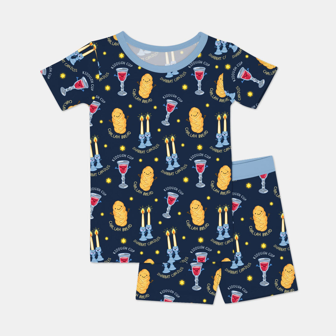 Shabbat Eve Two Piece Short Sleeve Shorts Pajama Set