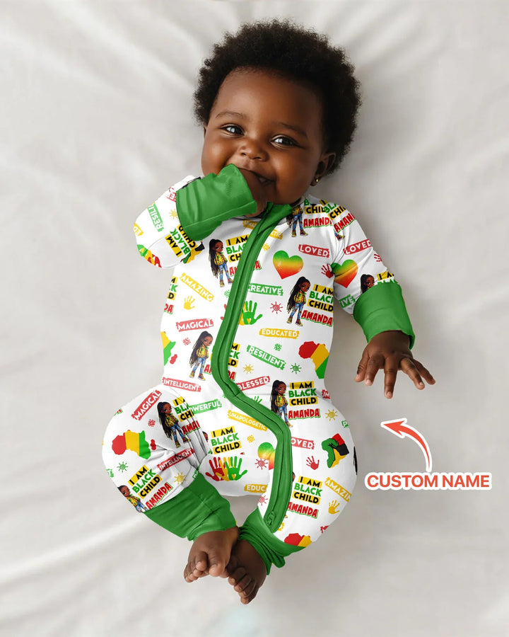 Custom Name I Am Black Child Magical Bamboo Convertible Zippy
