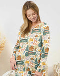 Plantilla de conjunto de pijama de mujer de bambú