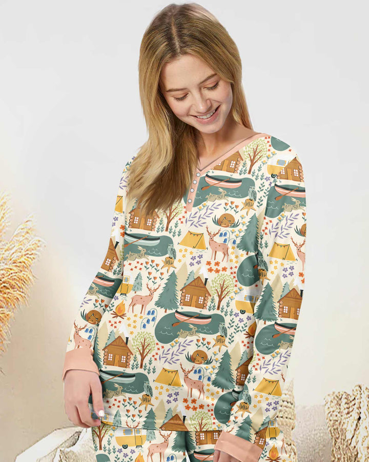 Lake View Camping Bamboo Women Pajama Set