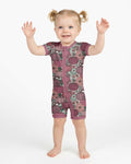 Retro Floral Pumpkin Patch Bamboo Shorty Zippy